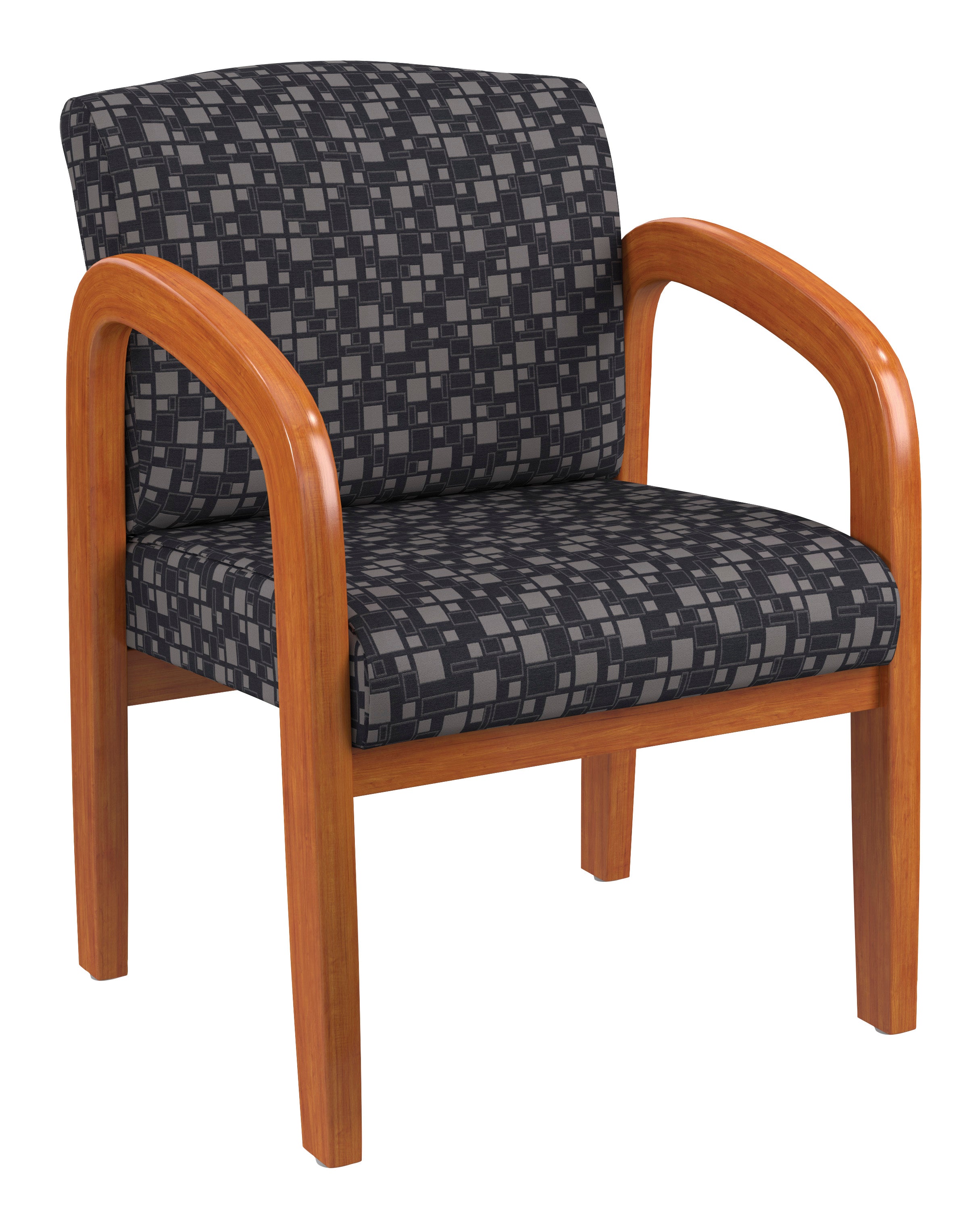 Medium Oak Finish Wood Visitor Chair 2